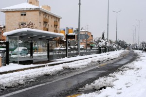 The only time you can walk in the bus lane? Snow days and Yom Kippur.