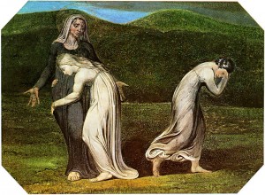 Naomi entreating Ruth and Orpah to return to the land of Moab by William Blake, 1795 (Photo credit: Wikipedia)