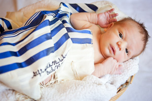 Isaac wrapped in his great-grandfather's tallit