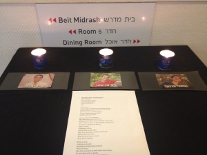 Memorial table set up at Pardes